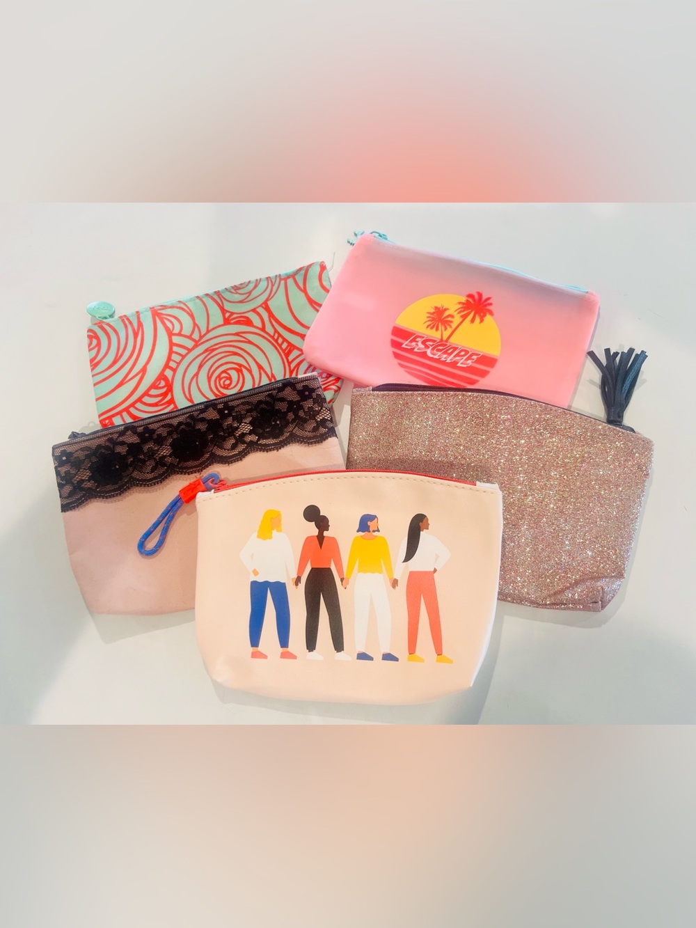 Ipsy cosmetic bags Cosmetic Pouches - Set of 5
